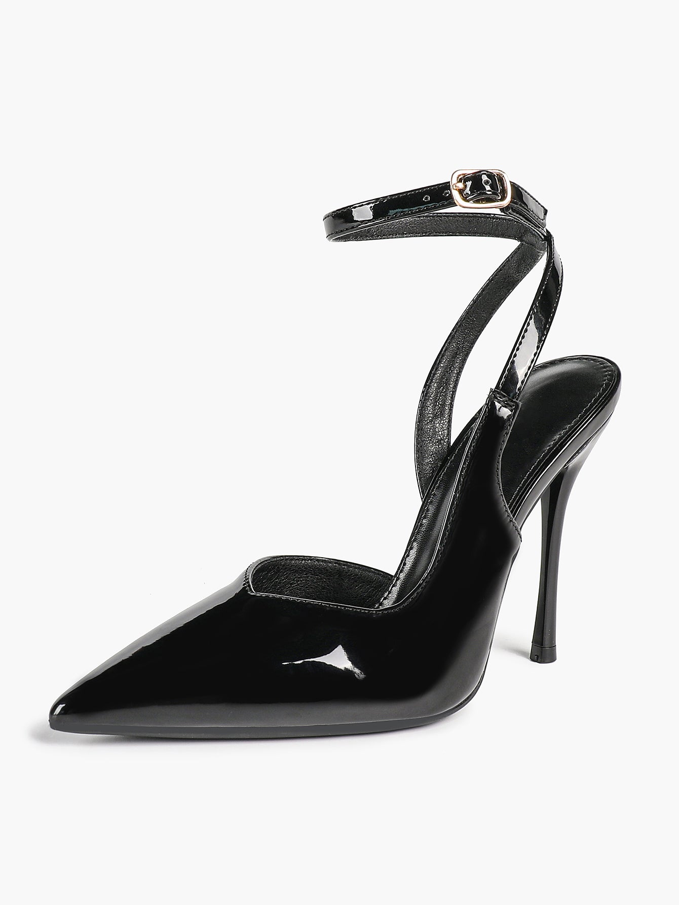 Pointed Toe Slingback Heels Minimalist Ankle Strap Stilettos Office Casual Pumps