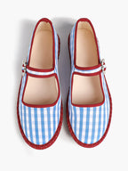 Women's Woven Mary Jane Flats Brown Trim Slip On Shoes Vacation Dailywear Shoes ISHIFIVAN