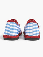 Women's Woven Mary Jane Flats Brown Trim Slip On Shoes Vacation Dailywear Shoes ISHIFIVAN