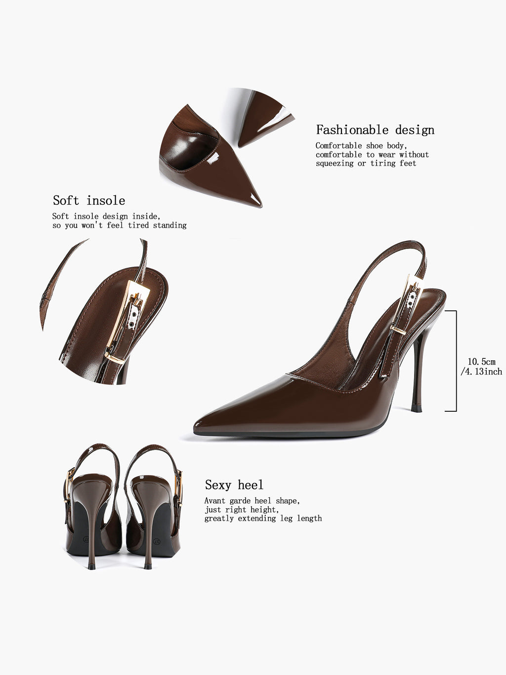 Women's Slingback Pointed Toe Heels-Timeless Elegant Pump