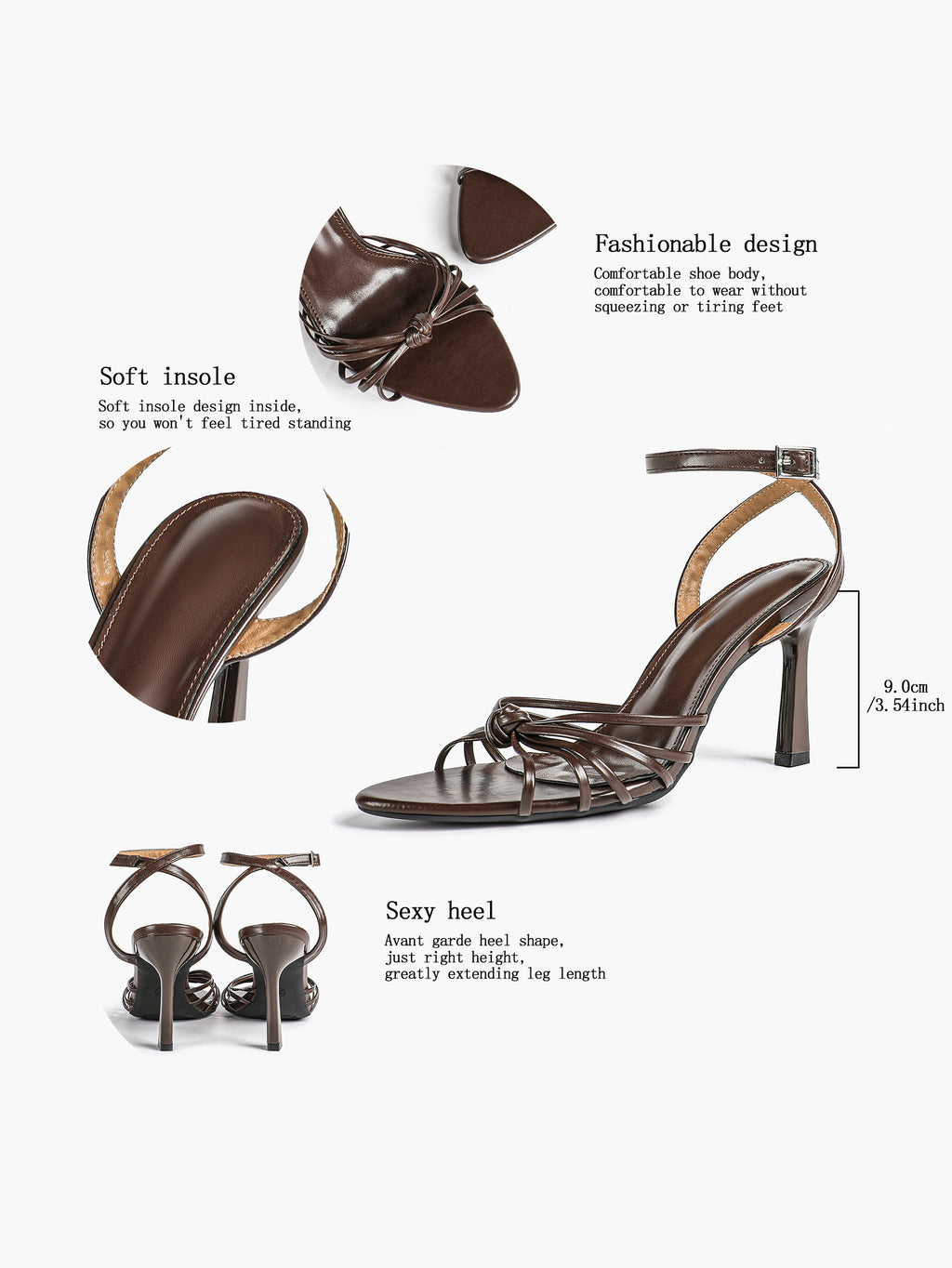 Gold Metallic Knotted Multi-Strap Open Toe Ankle Strap High Heel Sandals