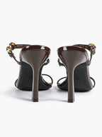 Chain Detail Open Toe High Heel Mules - Daily Party Sandals