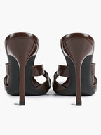 Patent Leather Crisscross Strap High Heel Mules Square Toe Slip-On Daily Wear
