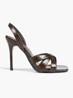 Crisscross Strap Slingback Heeled Sandals Square Toe Stiletto Pumps Wedding Date Night