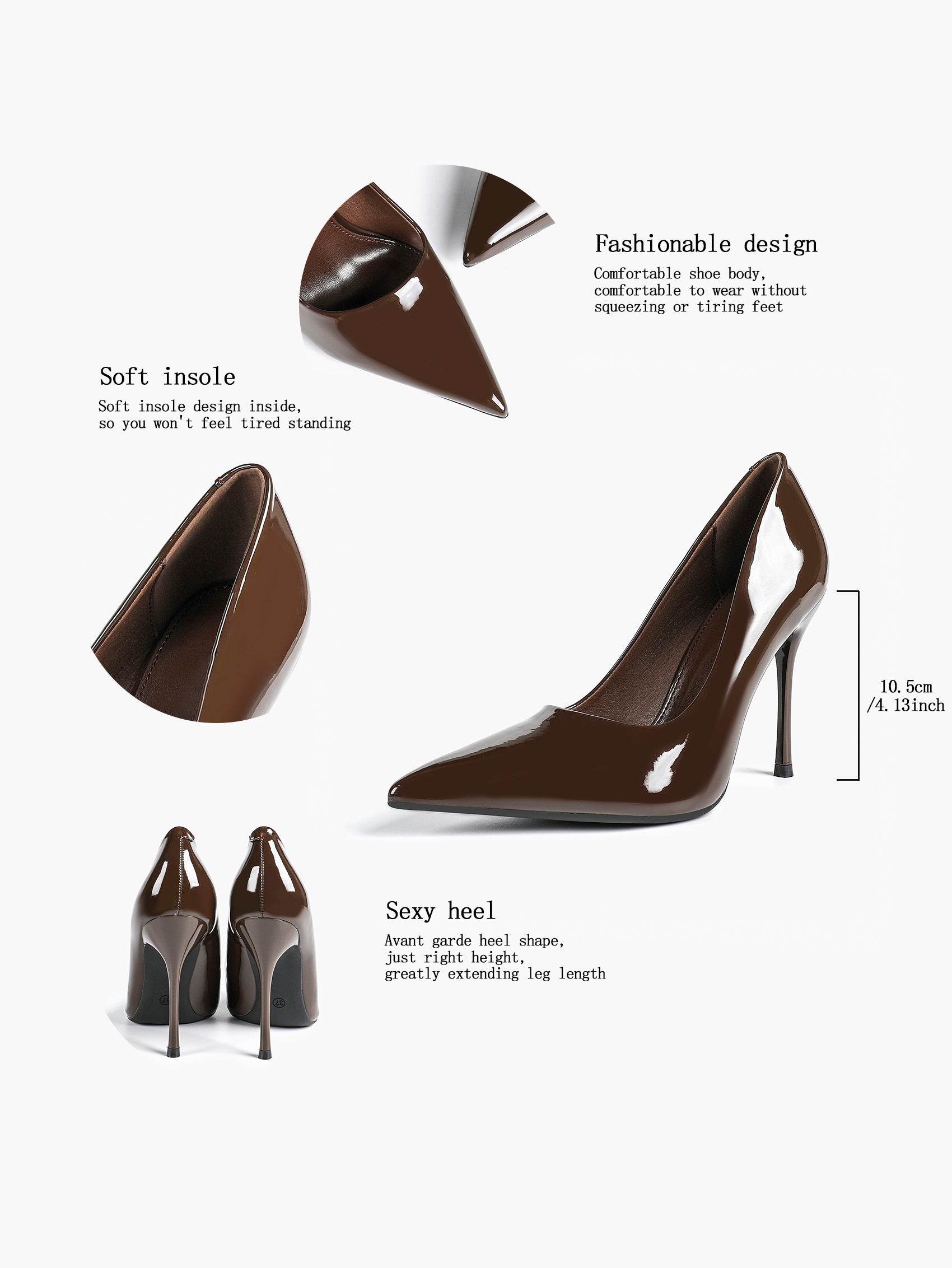 Classic Pointed Toe Stiletto Heels - Office Business Meetings Shoes