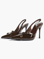Women's Buckle Accent Pointed Toe Pumps Heels - Party Date Night Heels