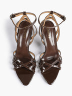 Crisscross Strappy Ankle Strap Metallic Silver Stiletto Sandals Party Date Night