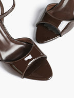 Open Toe Single Band Ankle Strap Heels Adjustable Sandals for Summer Date