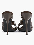 Patent Leather Crisscross Strap High Heel Mules Square Toe Slip-On Daily Wear