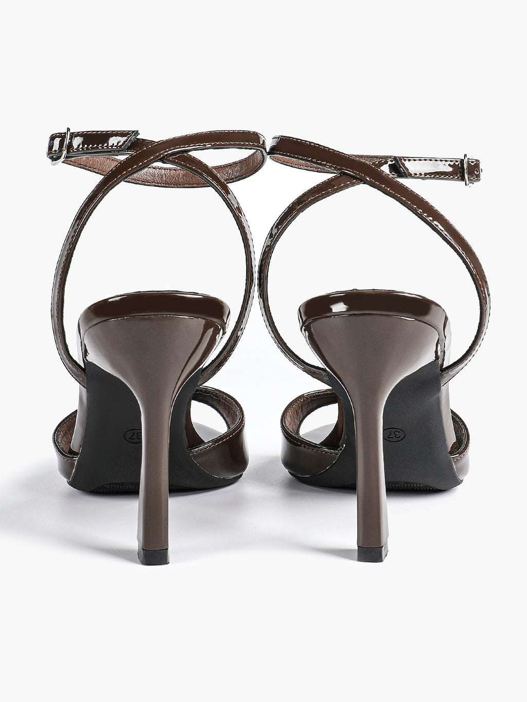 Open Toe Single Band Ankle Strap Heels Adjustable Sandals for Summer Date