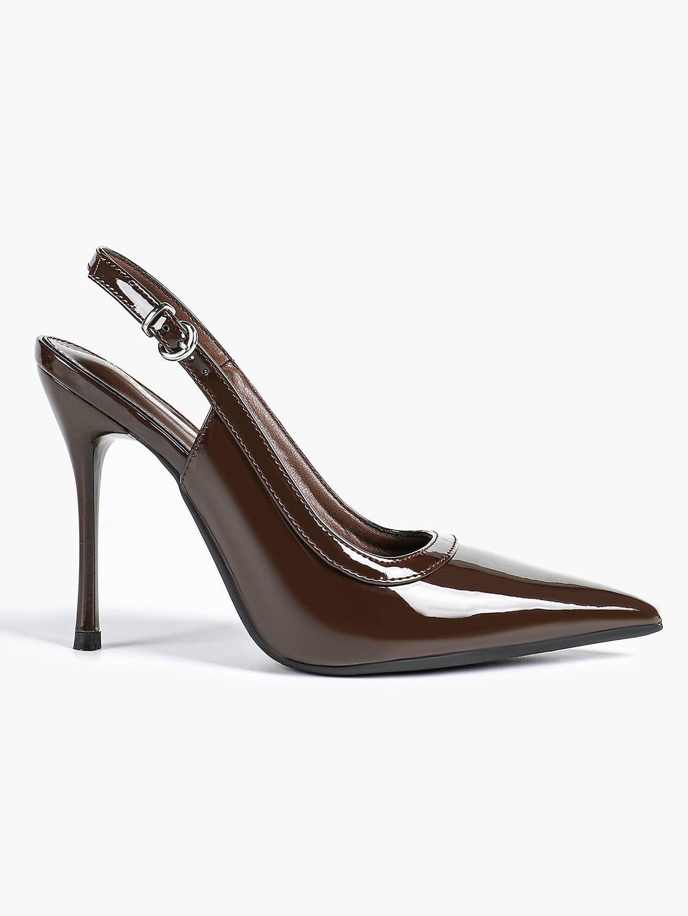Glossy Patent Slingback Heels | Pointed Toe Formal Heels