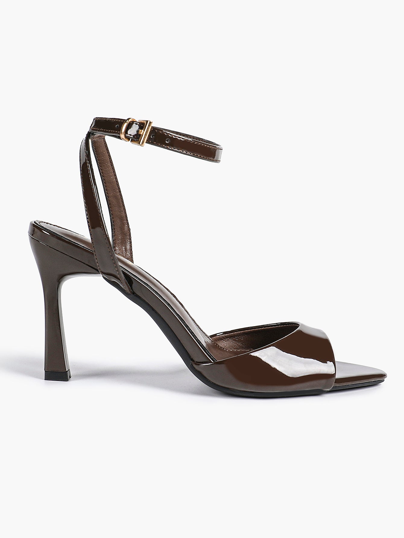 White Ankle Strap Open Toe Block Heeled Sandals - Wedding Party Office