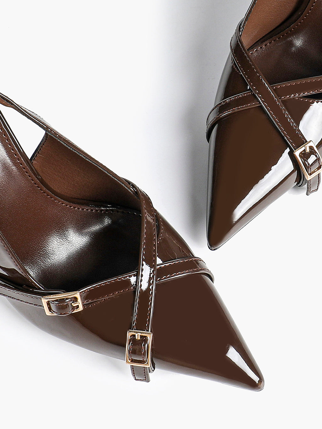 Women's Buckle Accent Pointed Toe Pumps Heels - Party Date Night Heels