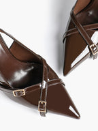 Women's Buckle Accent Pointed Toe Pumps Heels - Party Date Night Heels