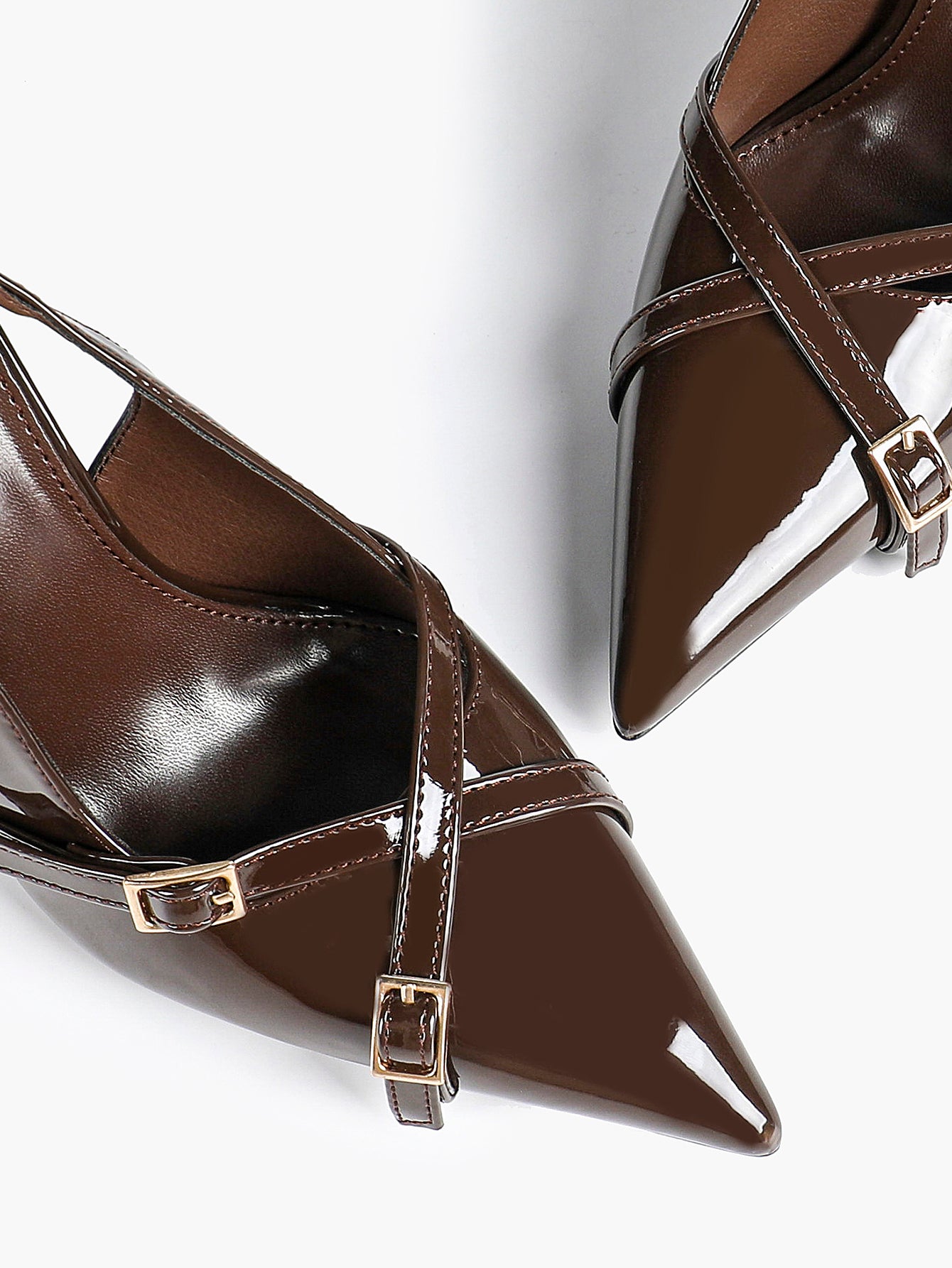 Women's Buckle Accent Pointed Toe Pumps Heels - Party Date Night Heels