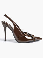 Women's Buckle Accent Pointed Toe Pumps Heels - Party Date Night Heels