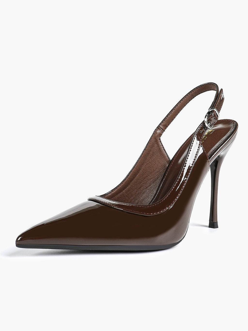 Glossy Patent Slingback Heels | Pointed Toe Formal Heels