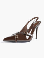 Women's Buckle Accent Pointed Toe Pumps Heels - Party Date Night Heels