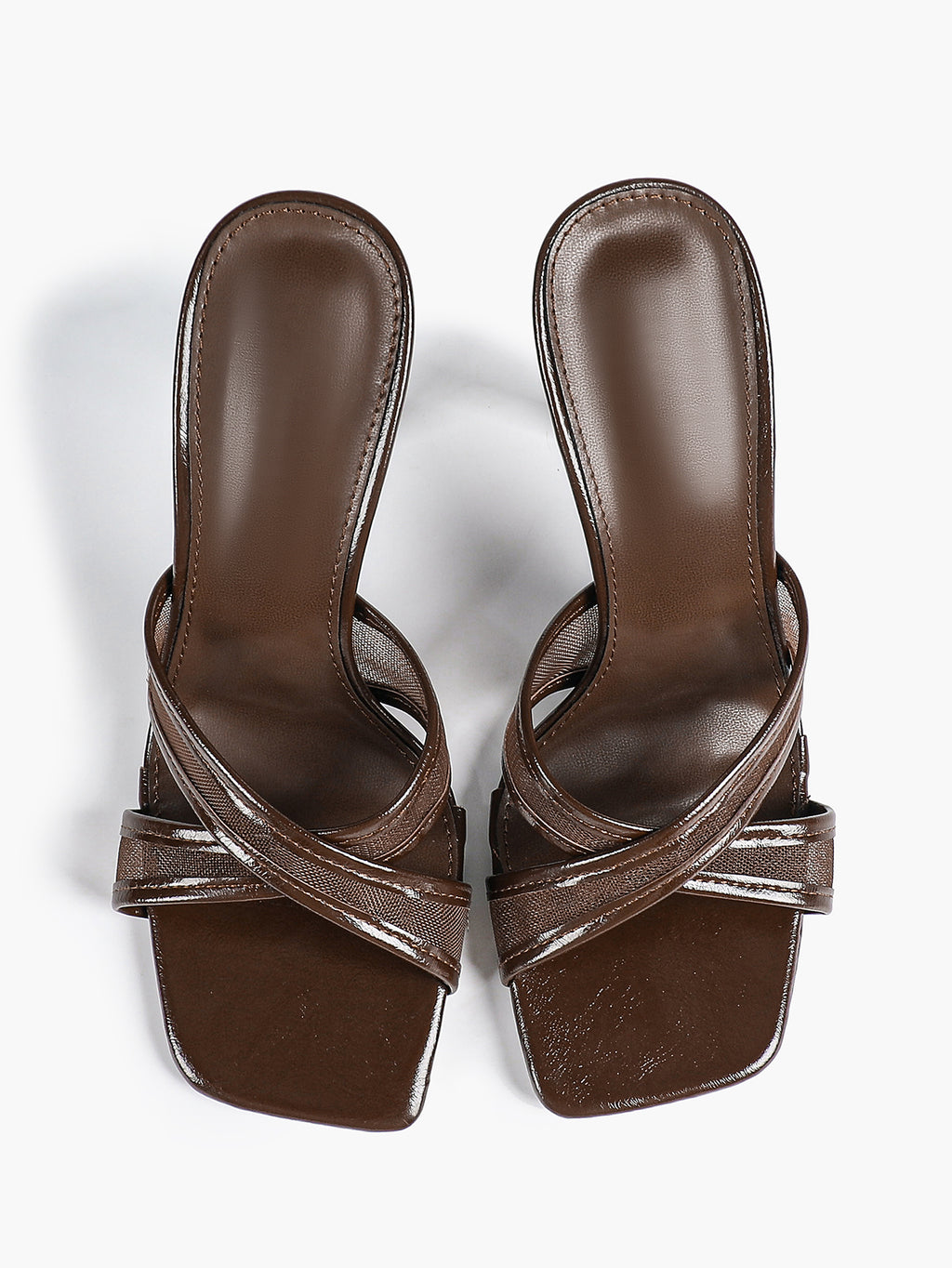 Women's strappy high-heeled sandals - elegant patent leather mesh evening high heels ISHIFIVAN