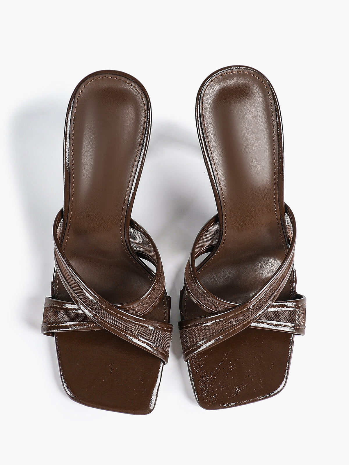Women's strappy high-heeled sandals - elegant patent leather mesh evening high heels ISHIFIVAN