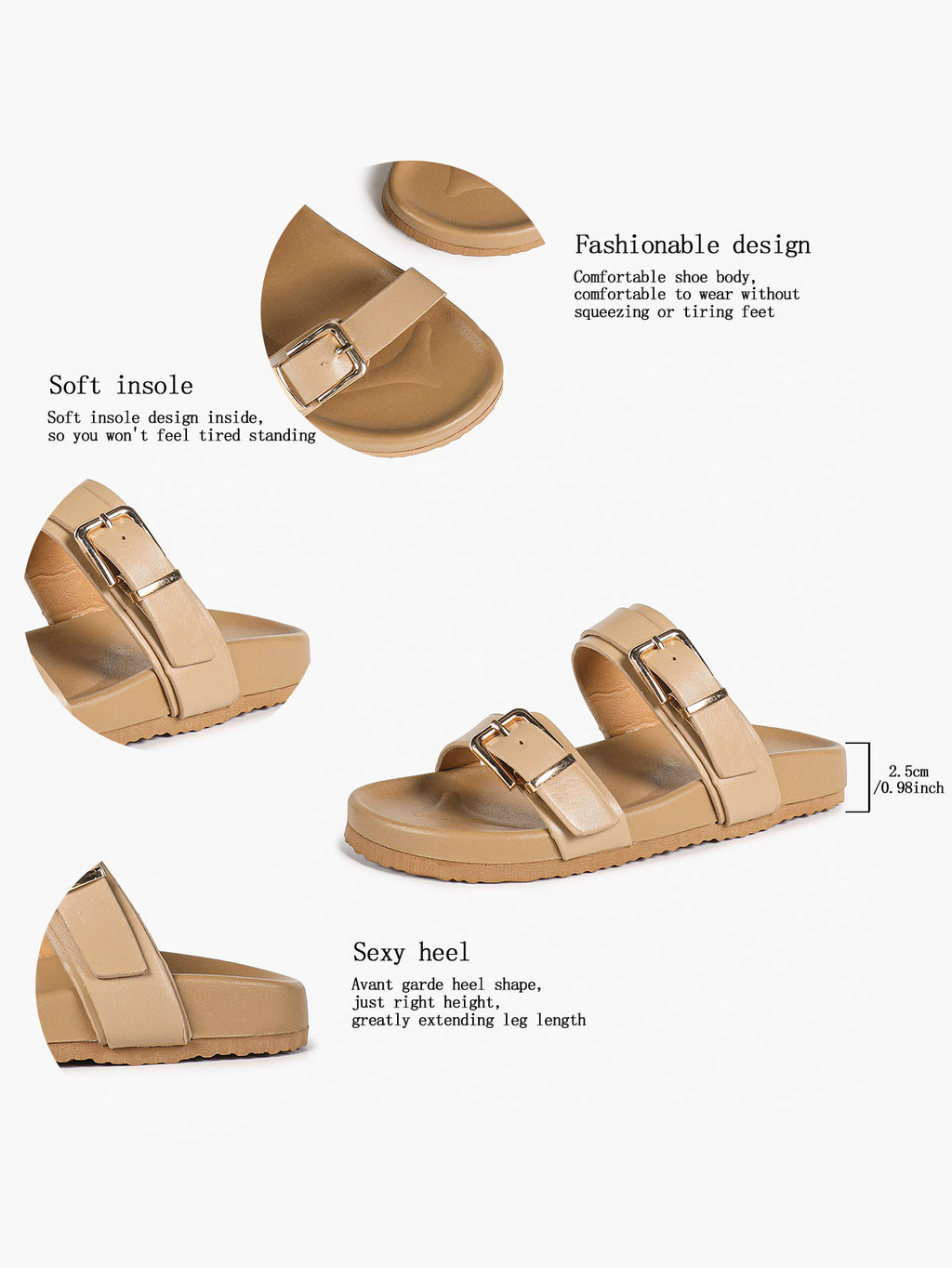 Black Patent Croc-Embossed Double Buckle Slide Sandals