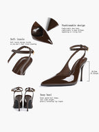 Pointed Toe Ankle Strap Classic Heels – Office Evening Pumps