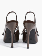 Pointed Toe Bow Detail Slingback Heels - Office Formal Evening Pumps