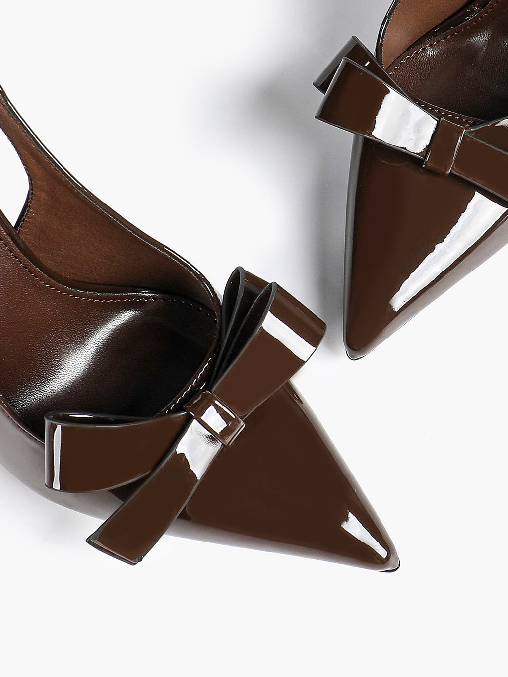 Pointed Toe Bow Detail Slingback Heels - Office Formal Evening Pumps