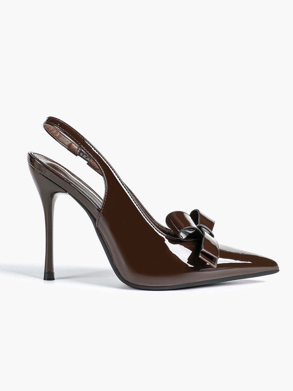 Pointed Toe Bow Detail Slingback Heels - Office Formal Evening Pumps