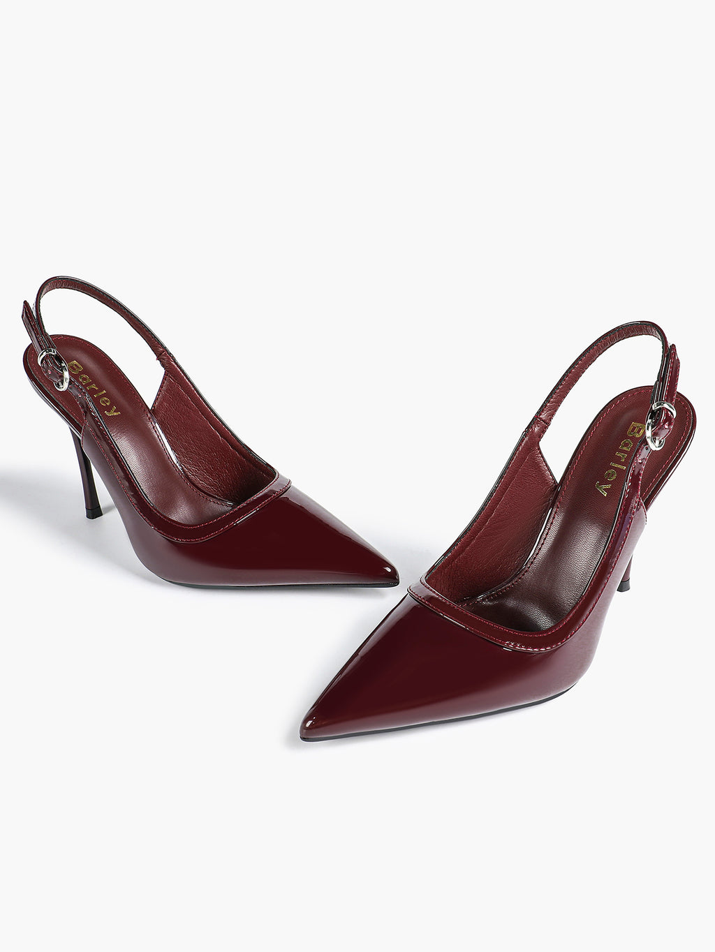 Glossy Patent Slingback Heels | Pointed Toe Formal Heels