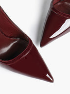 Glossy Patent Slingback Heels | Pointed Toe Formal Heels