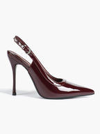 Glossy Patent Slingback Heels | Pointed Toe Formal Heels