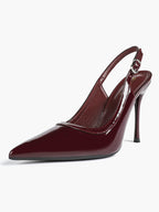 Glossy Patent Slingback Heels | Pointed Toe Formal Heels
