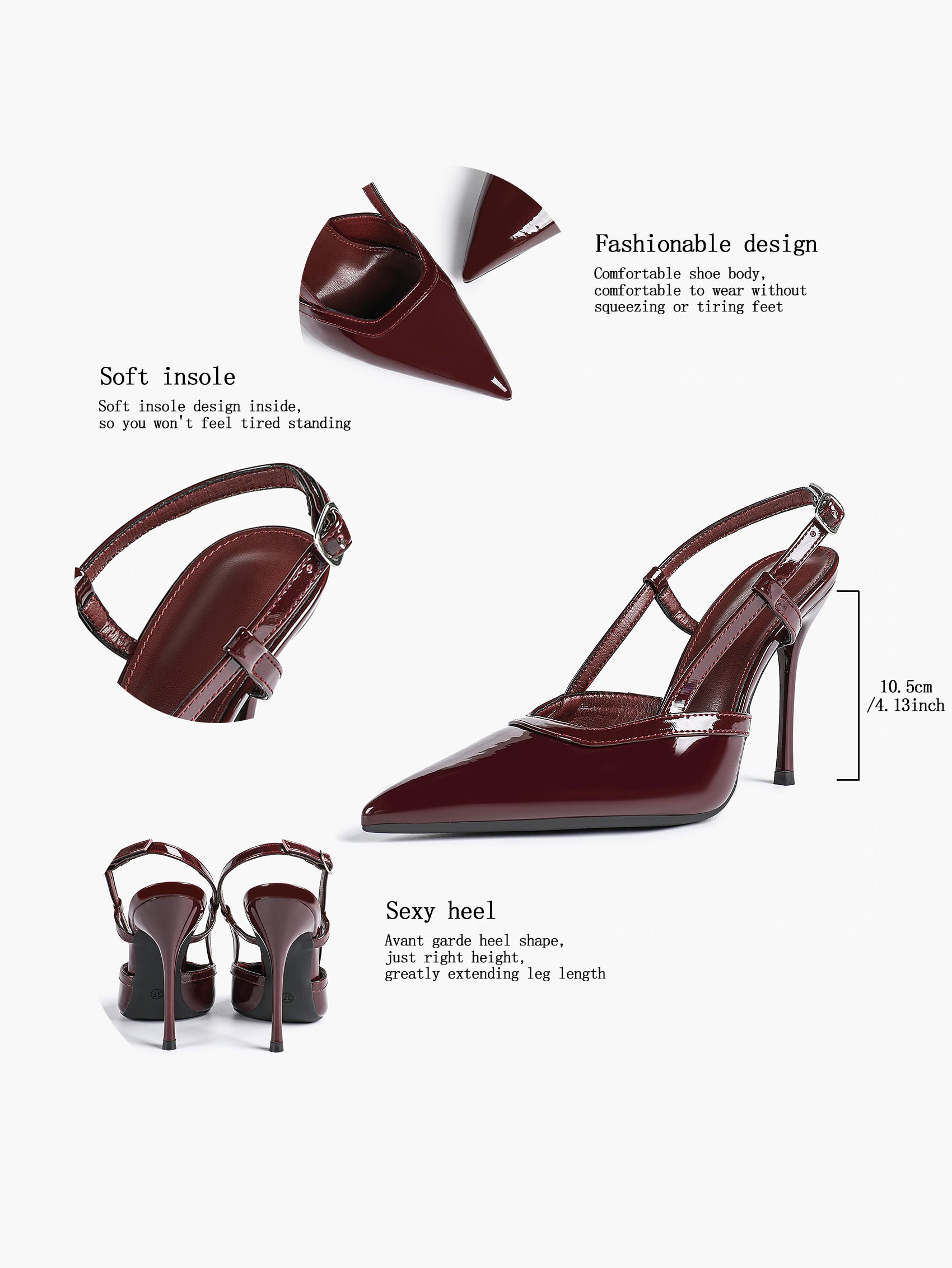Pointed Toe Slingback Stiletto Heels | Elegant Dress Pumps