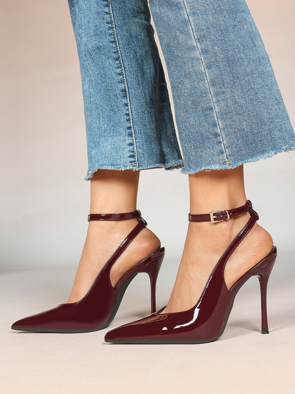 Pointed Toe Ankle Strap Classic Heels – Office Evening Pumps