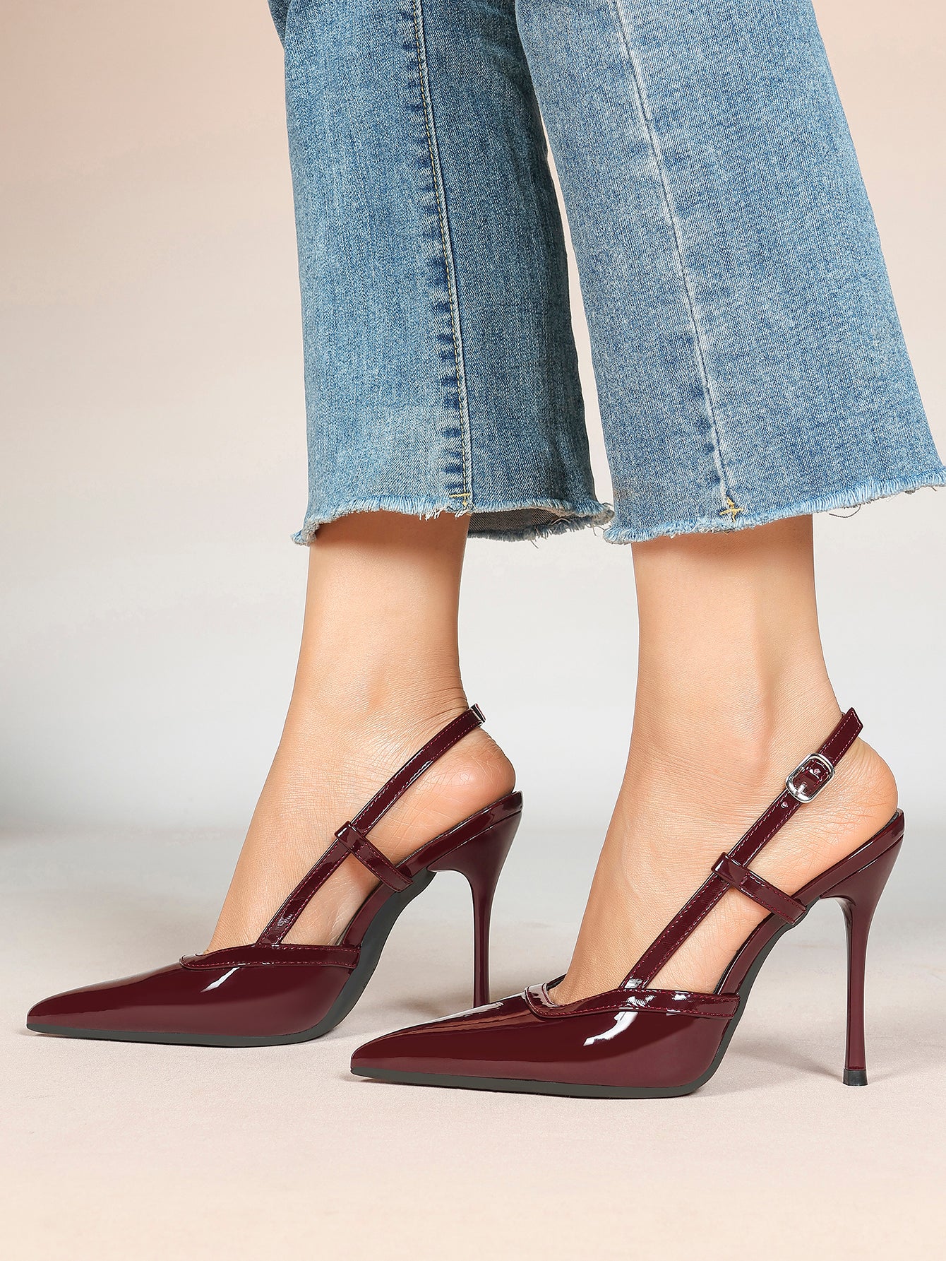 Pointed Toe Slingback Stiletto Heels | Elegant Dress Pumps