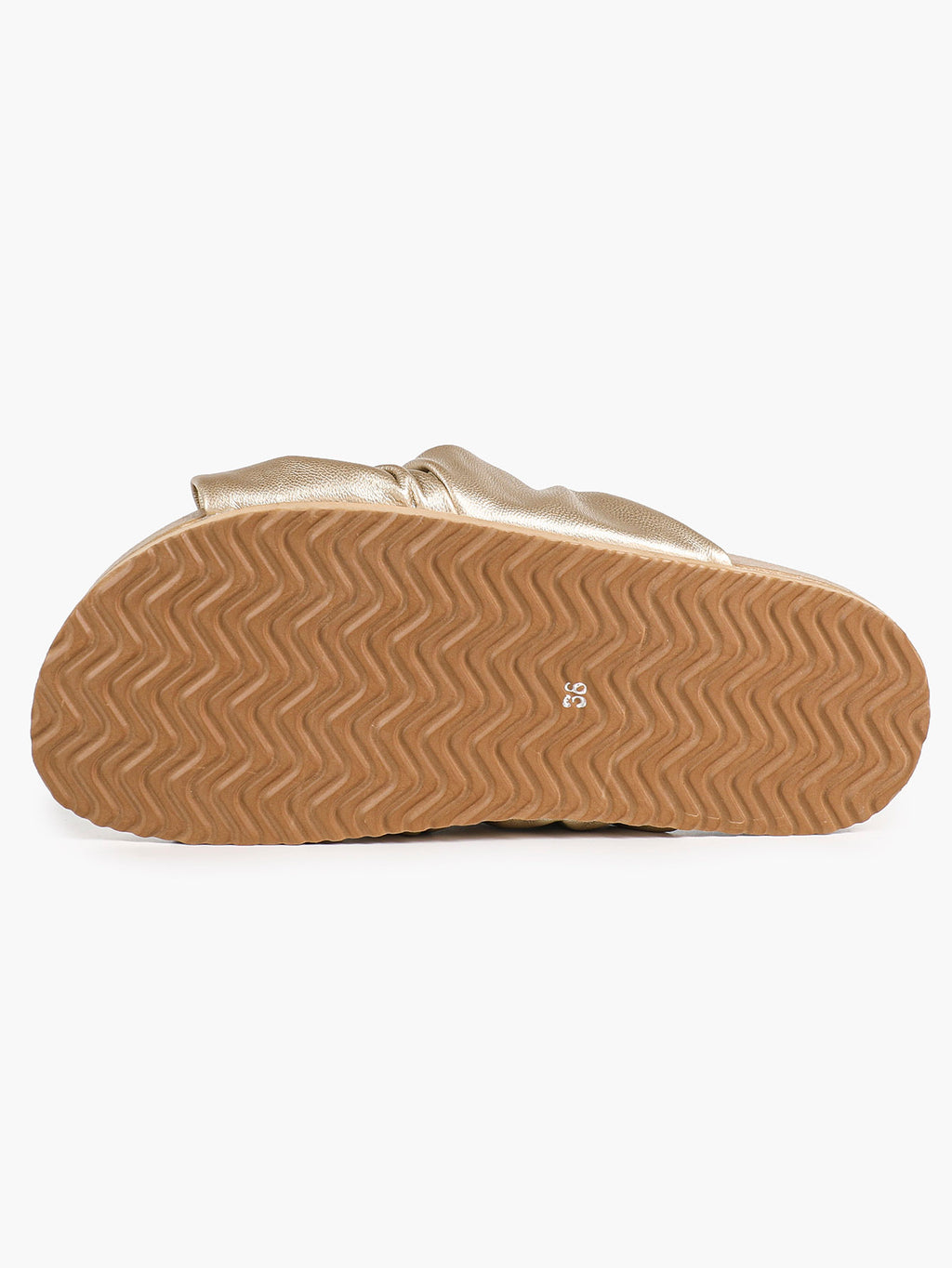 Champagne Gold Ruched Knot Slide Sandals for Effortless Everyday Chic