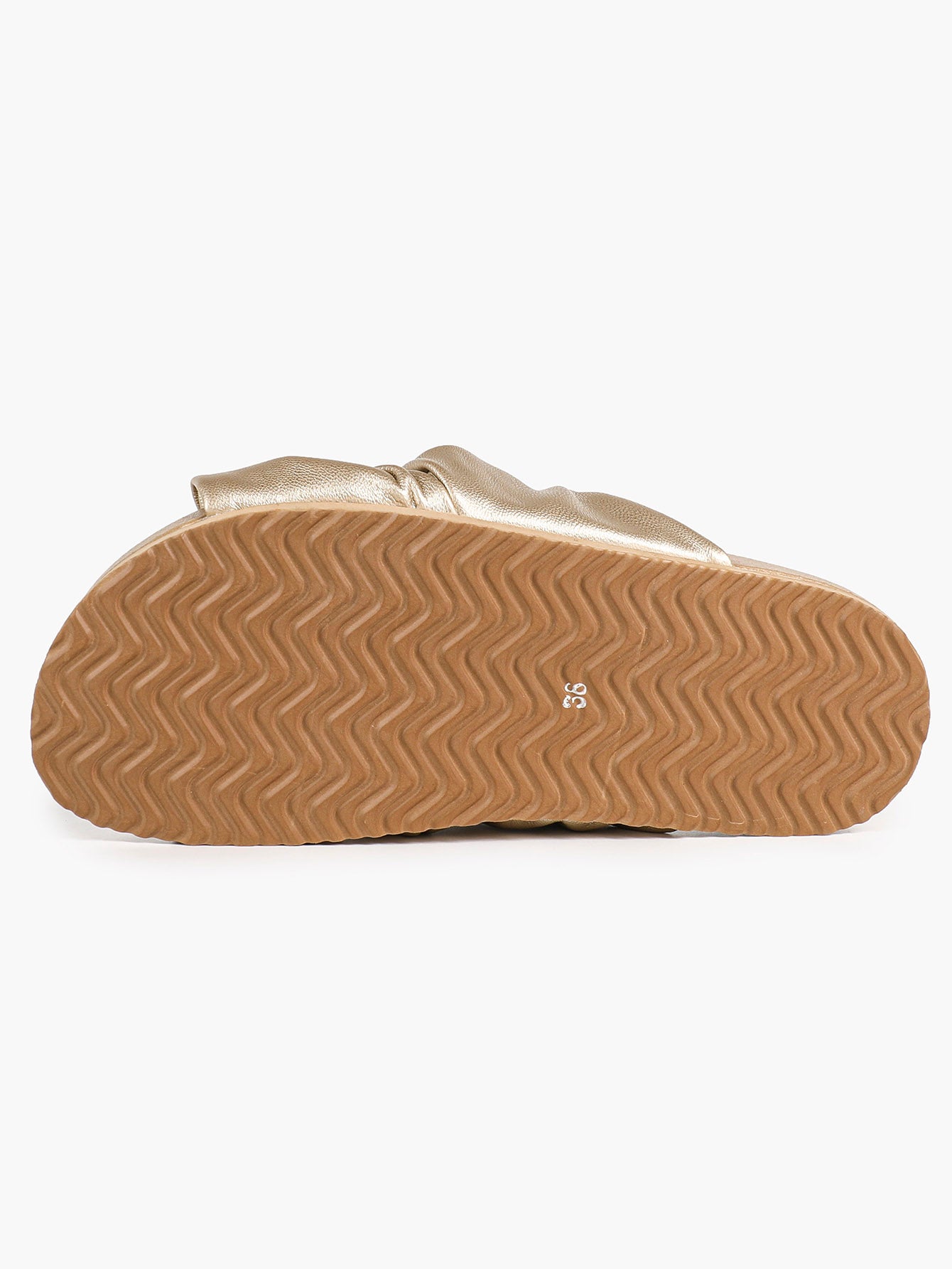 Champagne Gold Ruched Knot Slide Sandals for Effortless Everyday Chic
