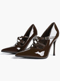 Cross Buckle Slingback Heels - Classic Pointed Toe Pumps