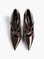 Cross Buckle Slingback Heels - Classic Pointed Toe Pumps