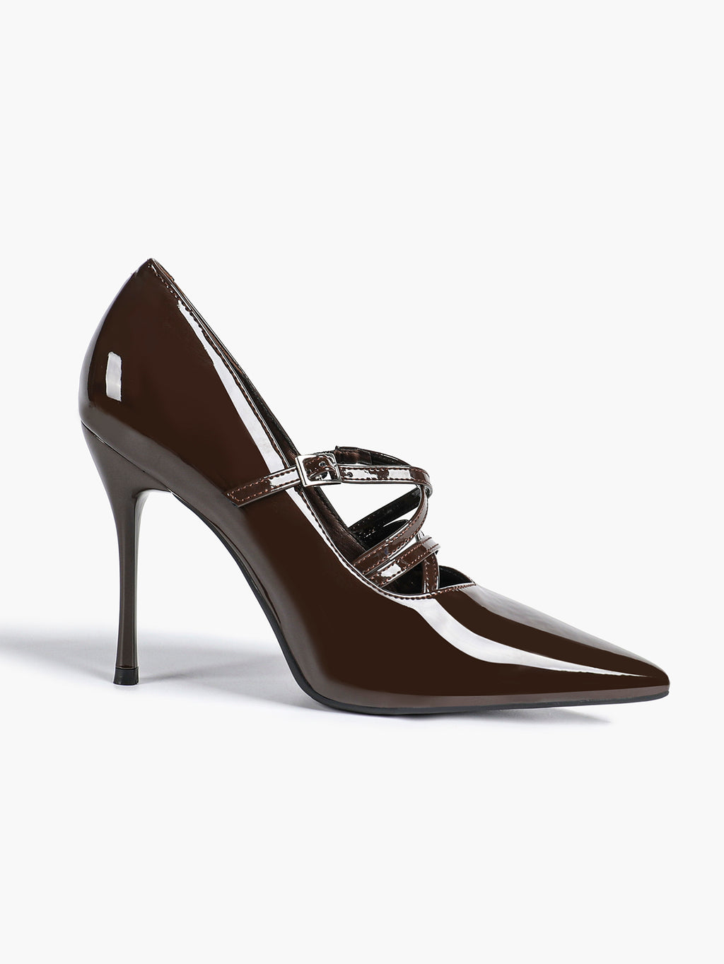 Cross Buckle Slingback Heels - Classic Pointed Toe Pumps