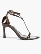 Women's Pointed Toe T-Strap High Heel Sandals -Summer, Wedding Guest, Date Night