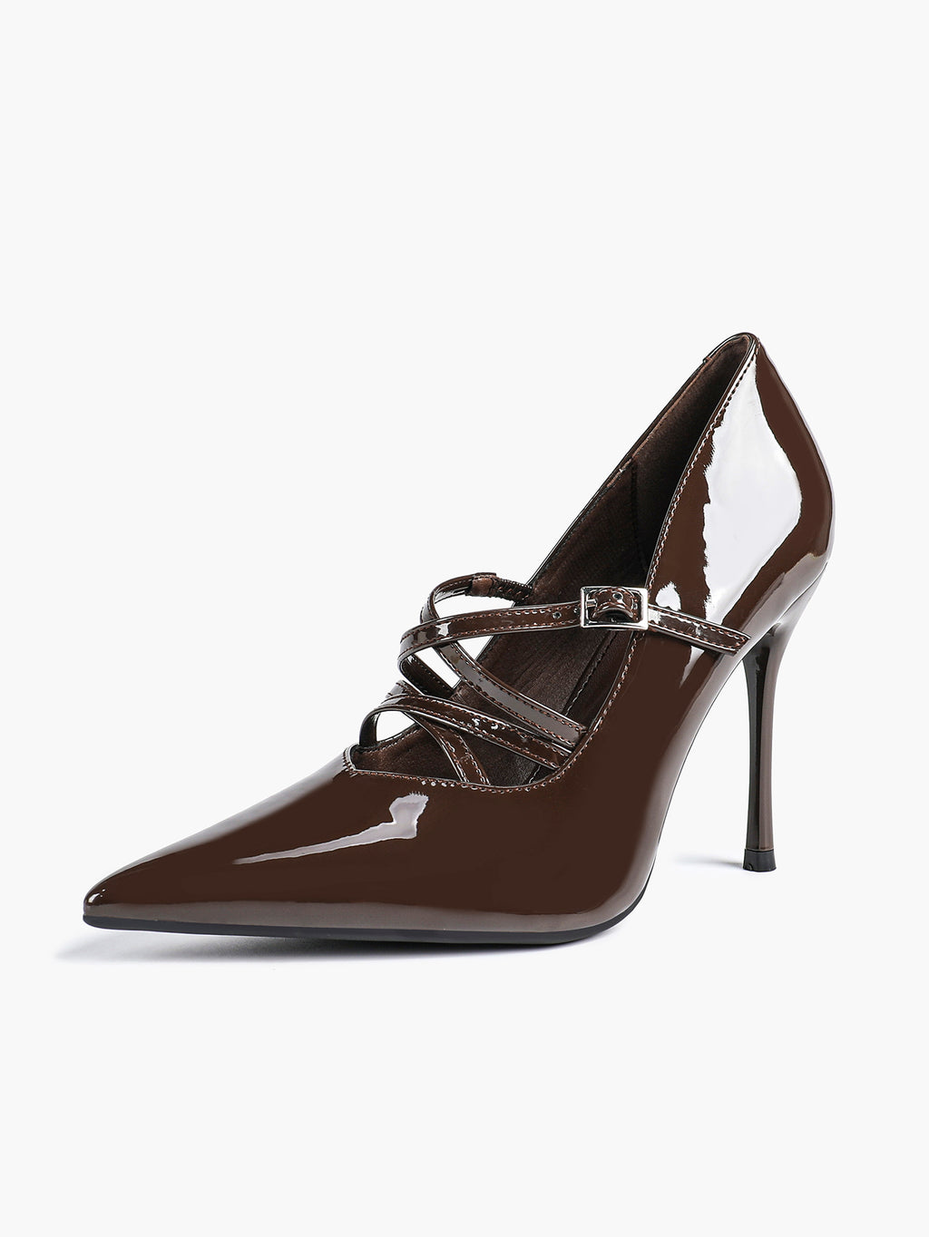 Cross Buckle Slingback Heels - Classic Pointed Toe Pumps