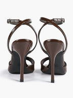 Women's Black Square Toe Ankle Strap Heeled Sandals Wedding Party Casual Shoes