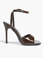 Women's Black Square Toe Ankle Strap Heeled Sandals Wedding Party Casual Shoes