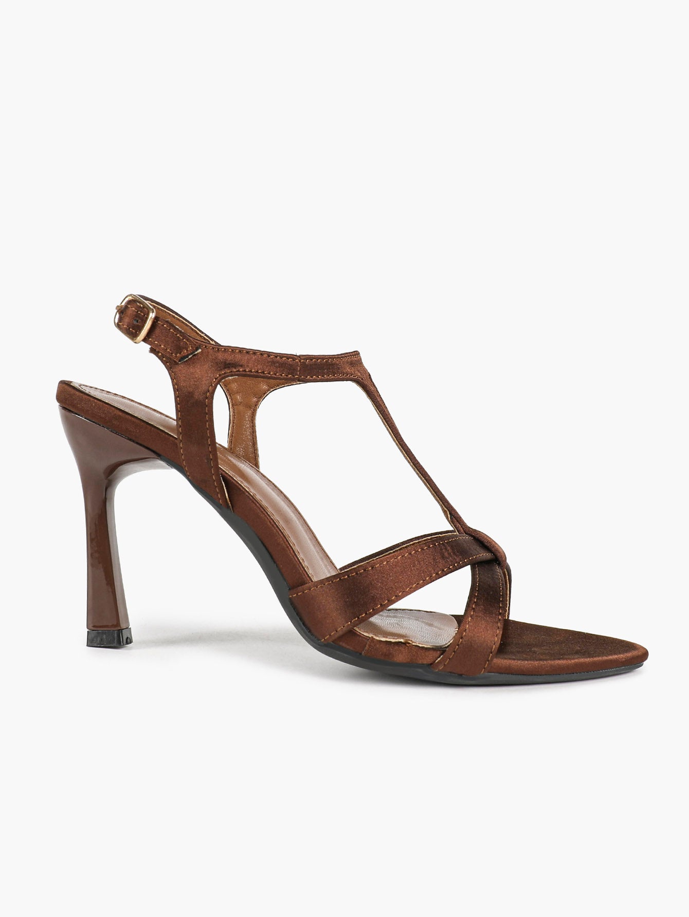 Velvet Mocha: Brown Satin Knotted Sandals for Warm Autumn/Winter Sophistication