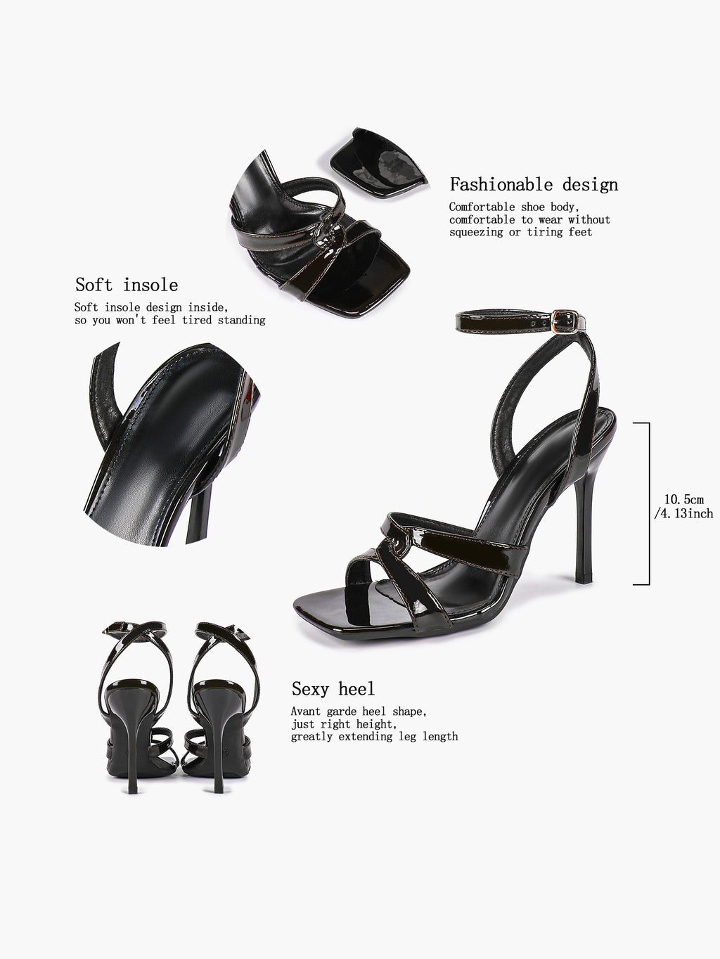 Silver Metallic Cross Strap Ankle Strap Heeled Sandals Stiletto Pumps  Evening Party