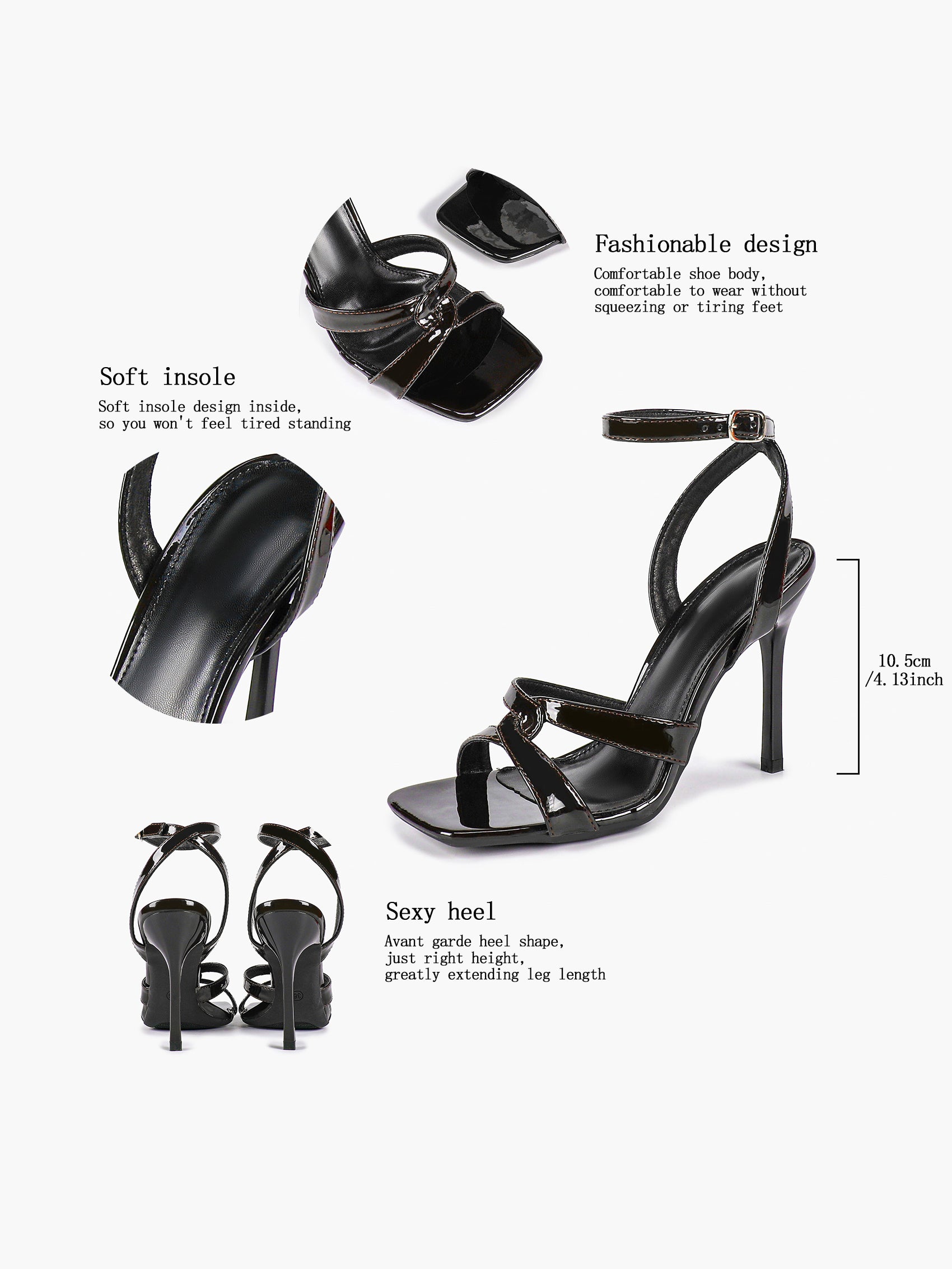 Silver Metallic Cross Strap Ankle Strap Heeled Sandals Stiletto Pumps  Evening Party