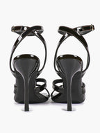 Silver Metallic Cross Strap Ankle Strap Heeled Sandals Stiletto Pumps  Evening Party