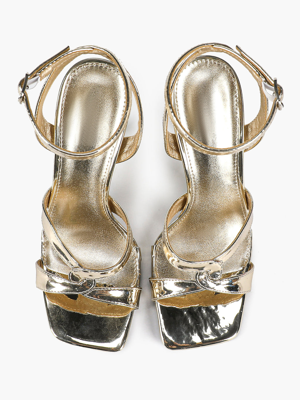 Silver Metallic Cross Strap Ankle Strap Heeled Sandals Stiletto Pumps  Evening Party
